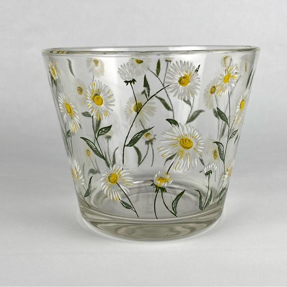 Mid-Century Cera Small Glass Ice Bucket With Daisy Motif - Picture 5 of 16